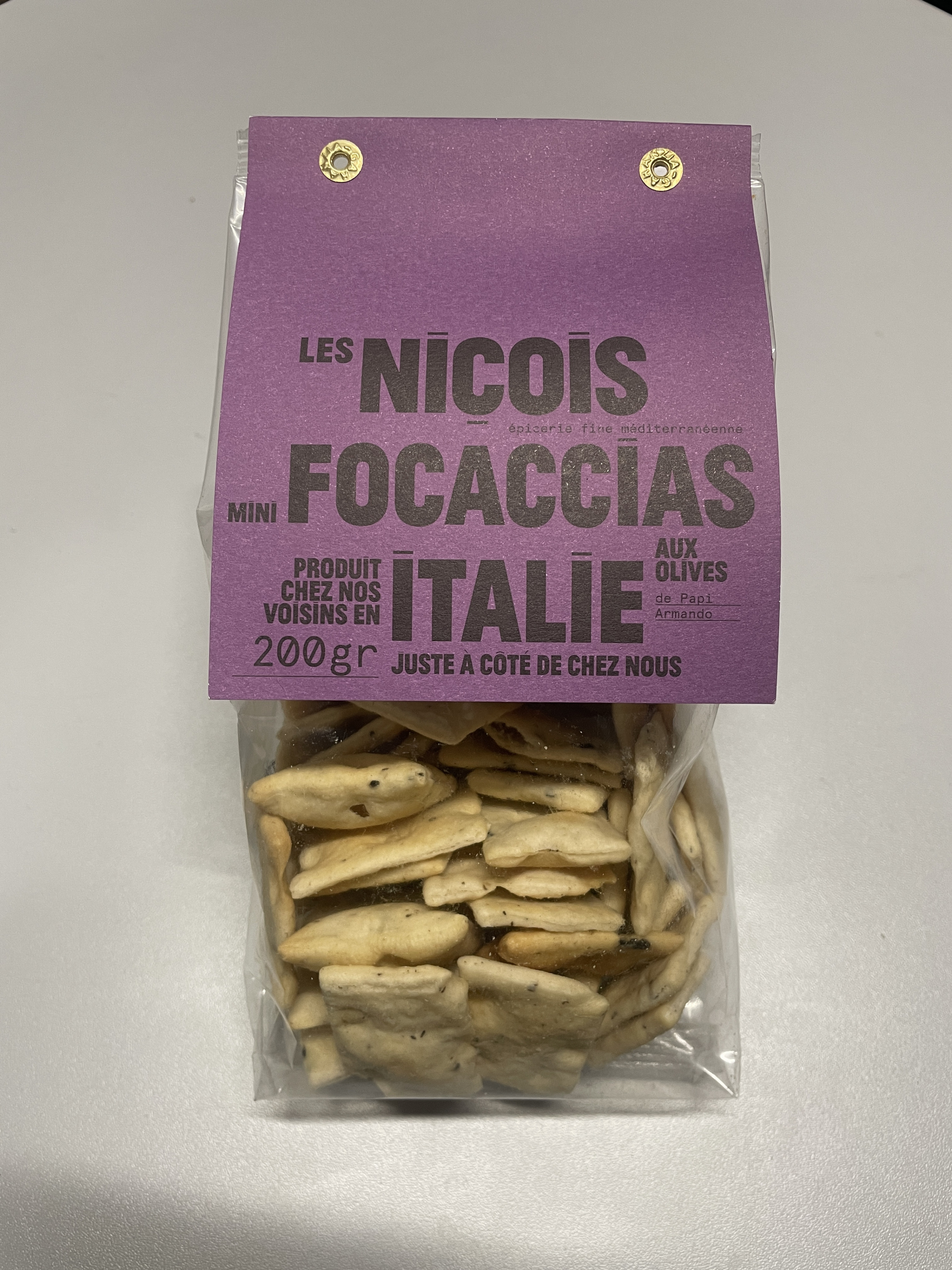 MINI FOCACCIAS AUX OLIVES 200gr